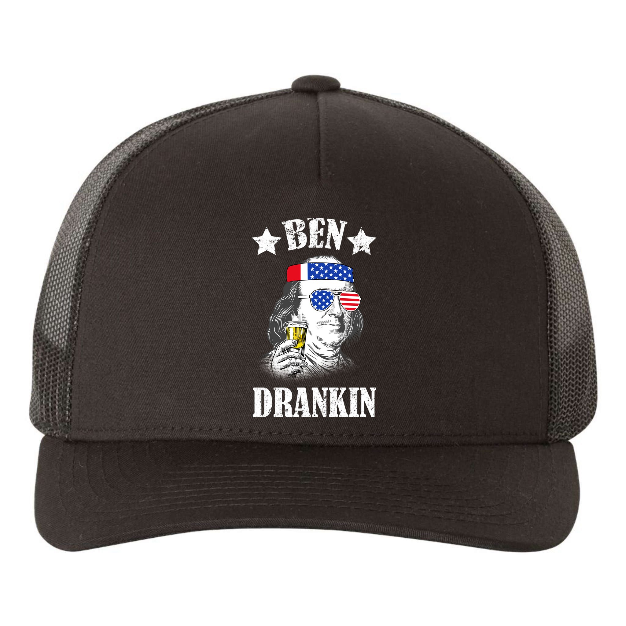 Ben Drankin USA Patriotic Yupoong Adult 5-Panel Trucker Hat
