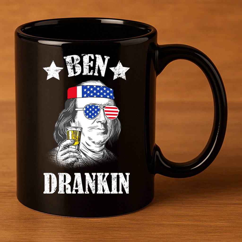 Ben Drankin USA Patriotic 11oz C Handle Ceramic Mug