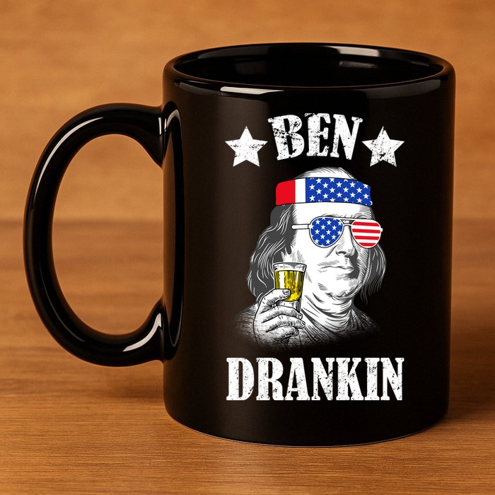 Ben Drankin USA Patriotic 11oz C Handle Ceramic Mug