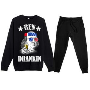 Ben Drankin USA Patriotic Premium Crewneck Sweatsuit Set