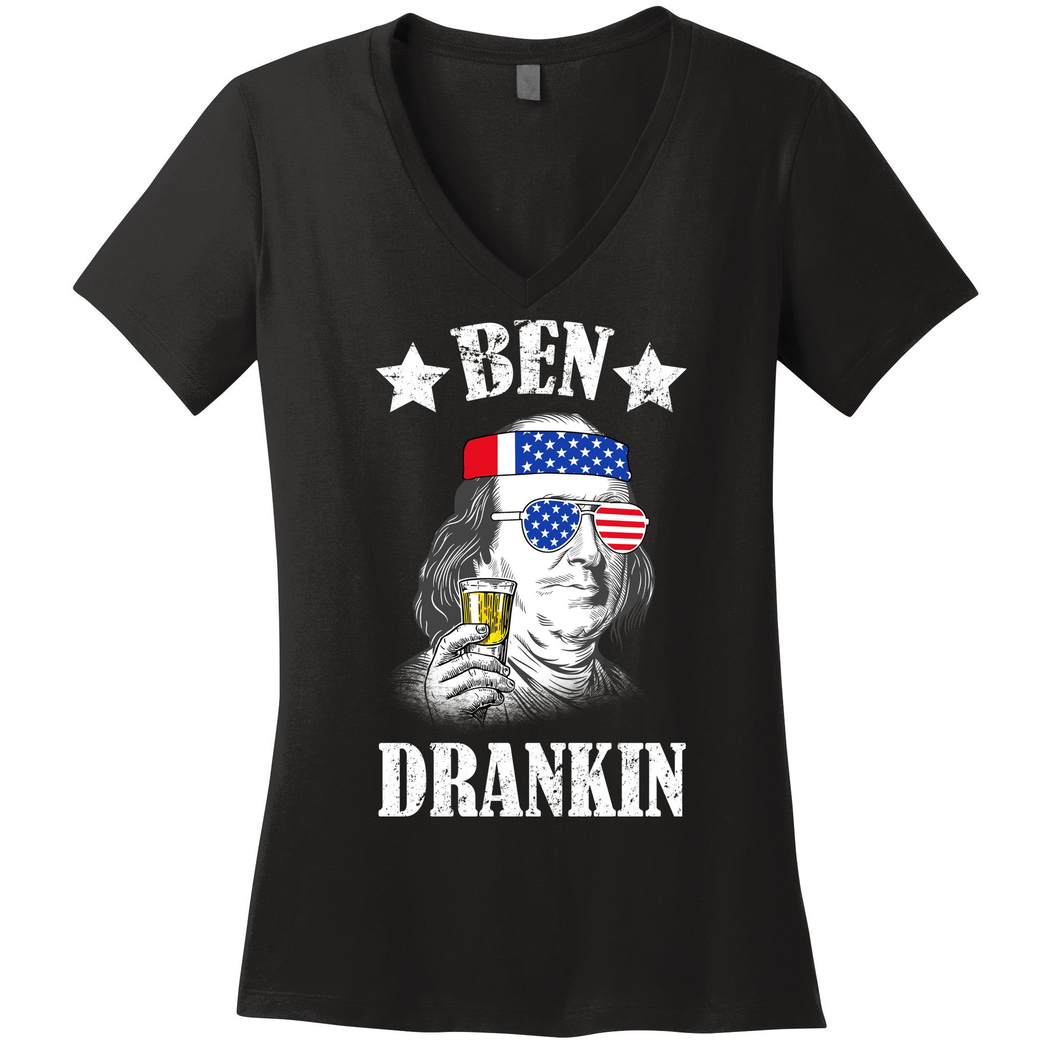 Ben Drankin USA Patriotic Women's V-Neck T-Shirt