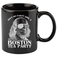 Ben Franklin Boston Tea Party 11oz C Handle Ceramic Mug