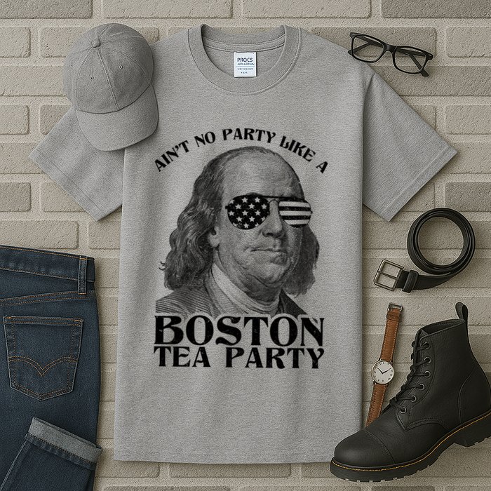 Ben Franklin Boston Tea Party Tall T-Shirt