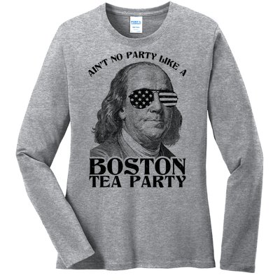 Ben Franklin Boston Tea Party Ladies Long Sleeve Shirt