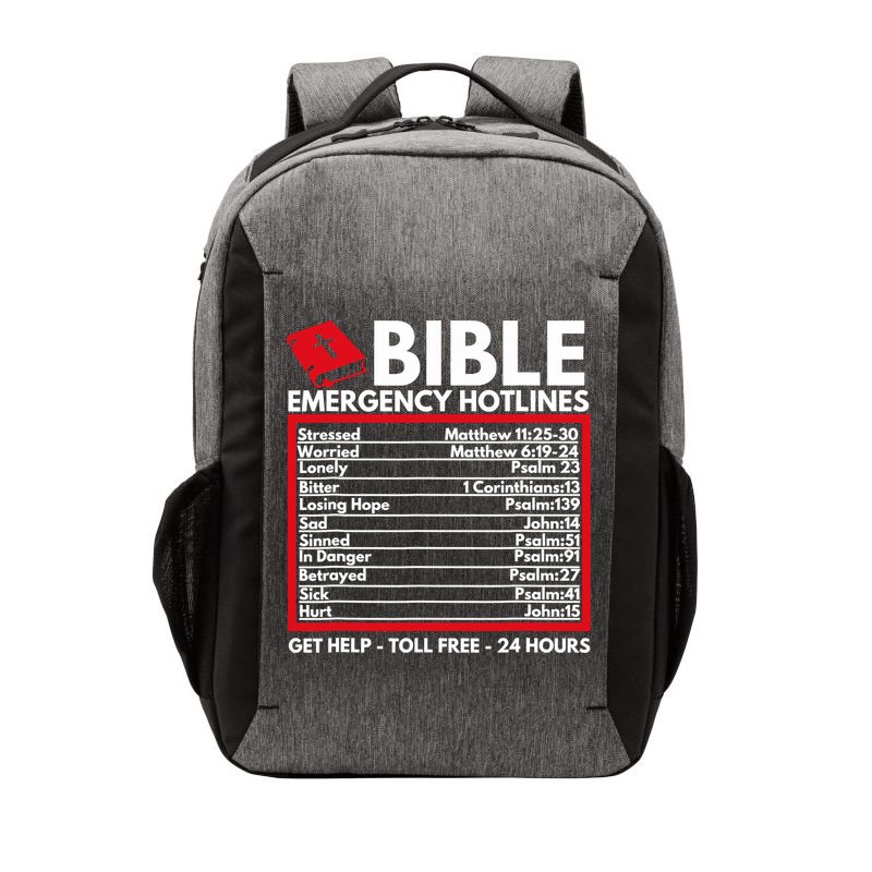 Bible Emergency Numbers Funny Christian Bible Vector Backpack