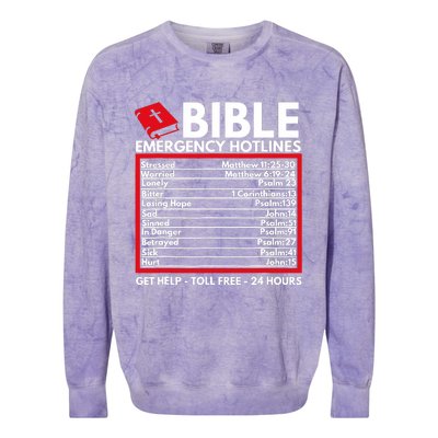 Bible Emergency Numbers Funny Christian Bible Jesus Colorblast Crewneck Sweatshirt