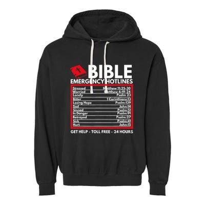 Bible Emergency Numbers Funny Christian Bible Jesus Garment-Dyed Fleece Hoodie