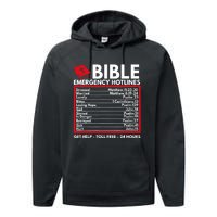 Bible Emergency Numbers Funny Christian Bible Jesus Performance Fleece Hoodie