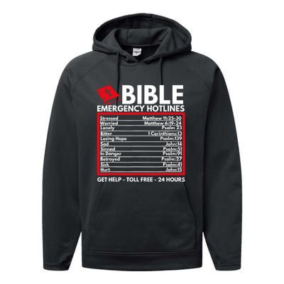 Bible Emergency Numbers Funny Christian Bible Jesus Performance Fleece Hoodie