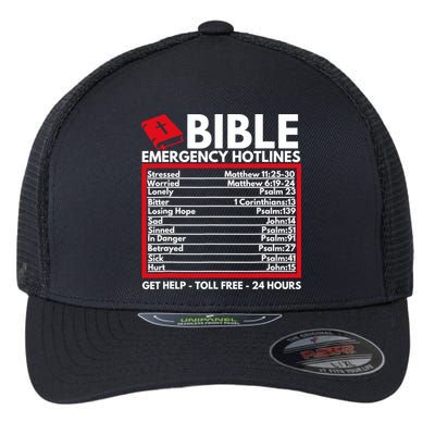 Bible Emergency Numbers Funny Christian Bible Jesus Flexfit Unipanel Trucker Cap