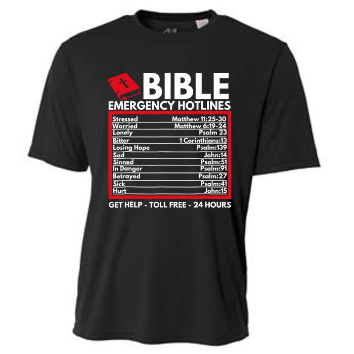 Bible Emergency Numbers Funny Christian Bible Jesus Cooling Performance Crew T-Shirt