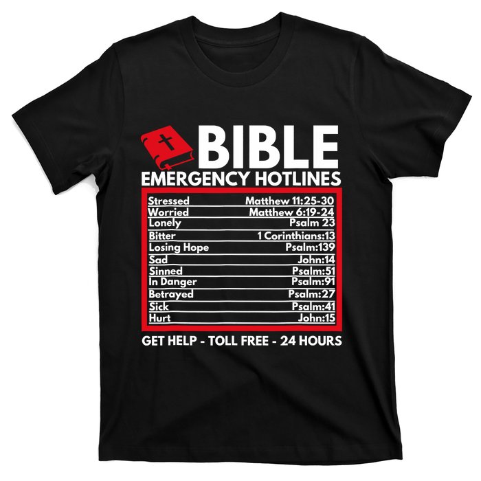 Bible Emergency Numbers Funny Christian Bible Jesus T-Shirt