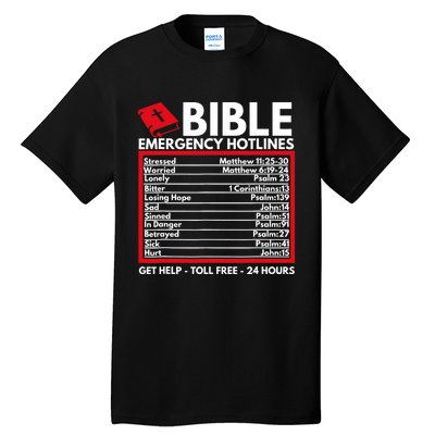 Bible Emergency Numbers Funny Christian Bible Jesus Tall T-Shirt