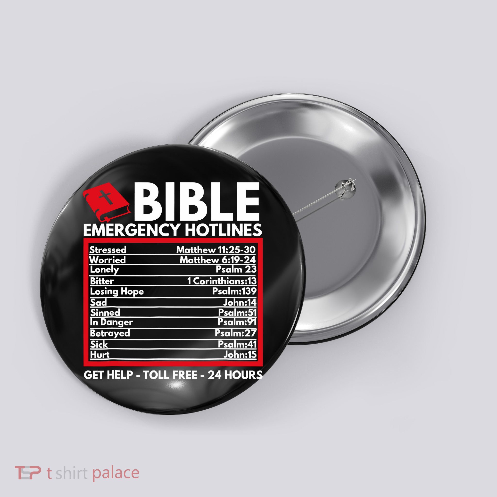 Bible Emergency Numbers Funny Christian Bible Jesus Button