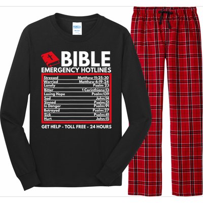 Bible Emergency Numbers Funny Christian Bible Jesus Long Sleeve Pajama Set