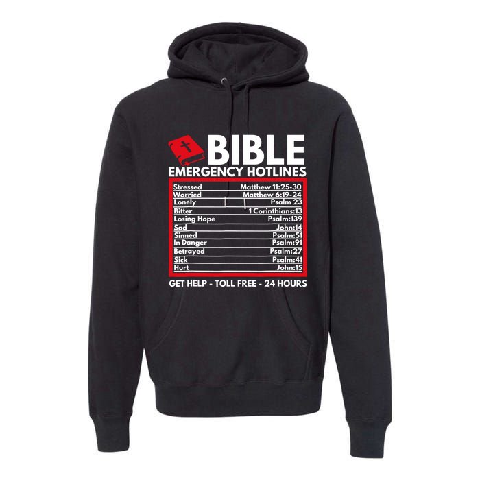 Bible Emergency Numbers Funny Christian Bible Jesus Premium Hoodie