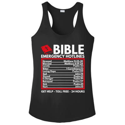 Bible Emergency Numbers Funny Christian Bible Jesus Ladies PosiCharge Competitor Racerback Tank