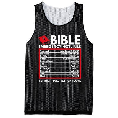 Bible Emergency Numbers Funny Christian Bible Jesus Mesh Reversible Basketball Jersey Tank