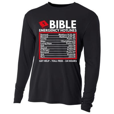 Bible Emergency Numbers Funny Christian Bible Jesus Cooling Performance Long Sleeve Crew