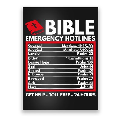 Bible Emergency Numbers Funny Christian Bible Jesus Poster