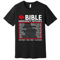 Bible Emergency Numbers Funny Christian Bible Jesus Premium T-Shirt