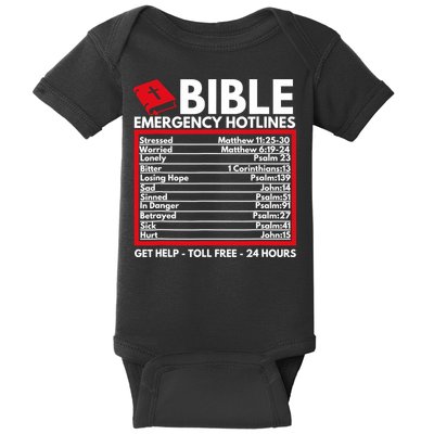 Bible Emergency Numbers Funny Christian Bible Jesus Baby Bodysuit