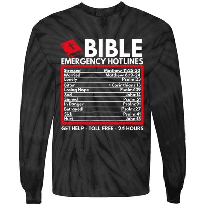 Bible Emergency Numbers Funny Christian Bible Jesus Tie-Dye Long Sleeve Shirt