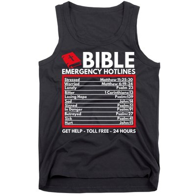 Bible Emergency Numbers Funny Christian Bible Jesus Tank Top
