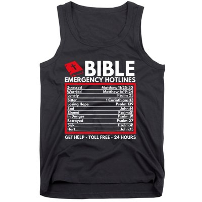 Bible Emergency Numbers Funny Christian Bible Jesus Tank Top