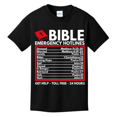 Bible Emergency Numbers Funny Christian Bible Jesus Kids T-Shirt