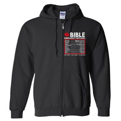 Bible Emergency Numbers Funny Christian Bible Jesus Full Zip Hoodie