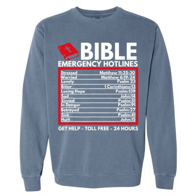 Bible Emergency Numbers Funny Christian Bible Jesus Garment-Dyed Sweatshirt