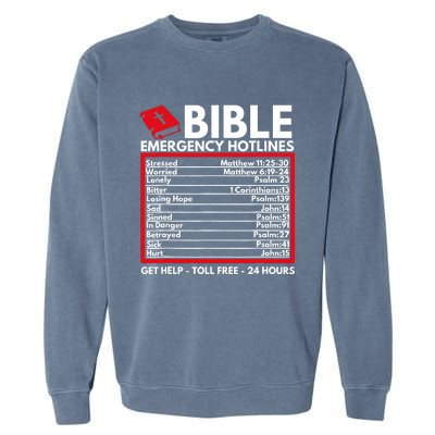 Bible Emergency Numbers Funny Christian Bible Jesus Garment-Dyed Sweatshirt