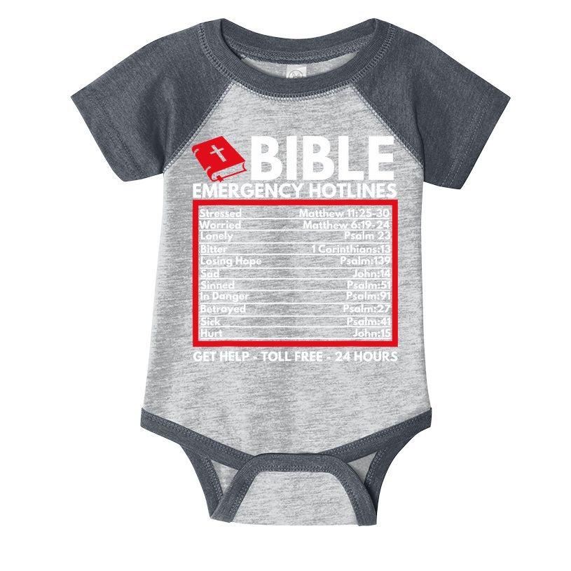 Bible Emergency Numbers Funny Christian Bible Jesus Infant Baby Jersey Bodysuit