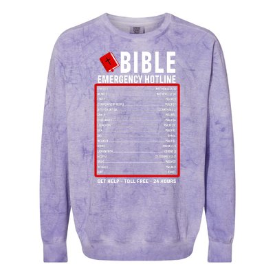 Bible Emergency Numbers Funny Christian Bible & Jesus Quotes Colorblast Crewneck Sweatshirt