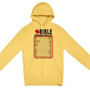 Bible Emergency Numbers Funny Christian Bible & Jesus Quotes Premium Pullover Hoodie