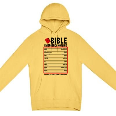 Bible Emergency Numbers Funny Christian Bible & Jesus Quotes Premium Pullover Hoodie