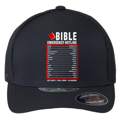 Bible Emergency Numbers Funny Christian Bible & Jesus Quotes Flexfit Unipanel Trucker Cap