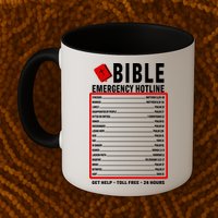 Bible Emergency Numbers Funny Christian Bible & Jesus Quotes Mug