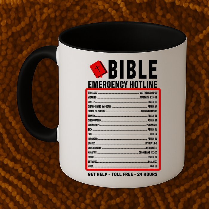 Bible Emergency Numbers Funny Christian Bible & Jesus Quotes Mug
