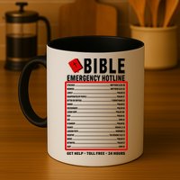 Bible Emergency Numbers Funny Christian Bible & Jesus Quotes Mug
