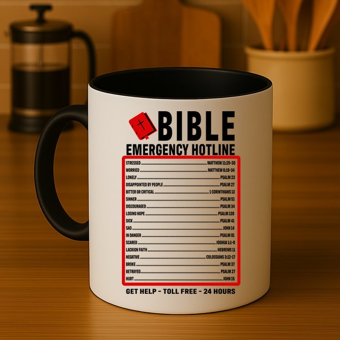 Bible Emergency Numbers Funny Christian Bible & Jesus Quotes Mug