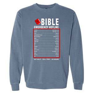 Bible Emergency Numbers Funny Christian Bible & Jesus Quotes Garment-Dyed Sweatshirt