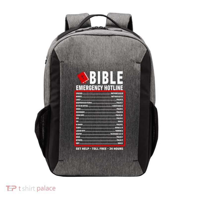 Bible Emergency Numbers Funny Christian Bible & Jesus Quotes Vector Backpack