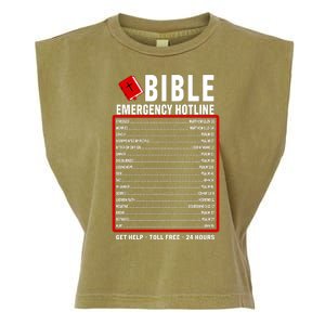 Bible Emergency Numbers Funny Christian Bible & Jesus Quotes Garment-Dyed Women's Muscle Tee