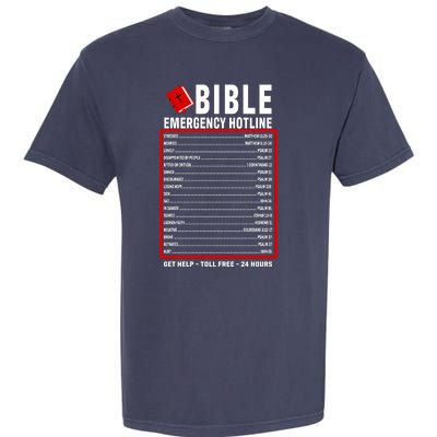 Bible Emergency Numbers Funny Christian Bible & Jesus Quotes Garment-Dyed Heavyweight T-Shirt