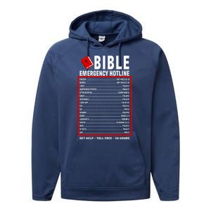 Bible Emergency Numbers Funny Christian Bible & Jesus Quotes Performance Fleece Hoodie