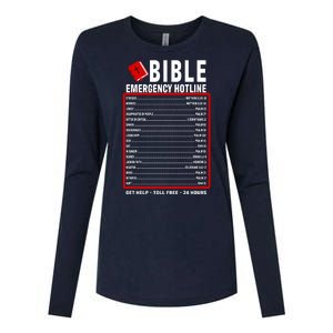 Bible Emergency Numbers Funny Christian Bible & Jesus Quotes Womens Cotton Relaxed Long Sleeve T-Shirt