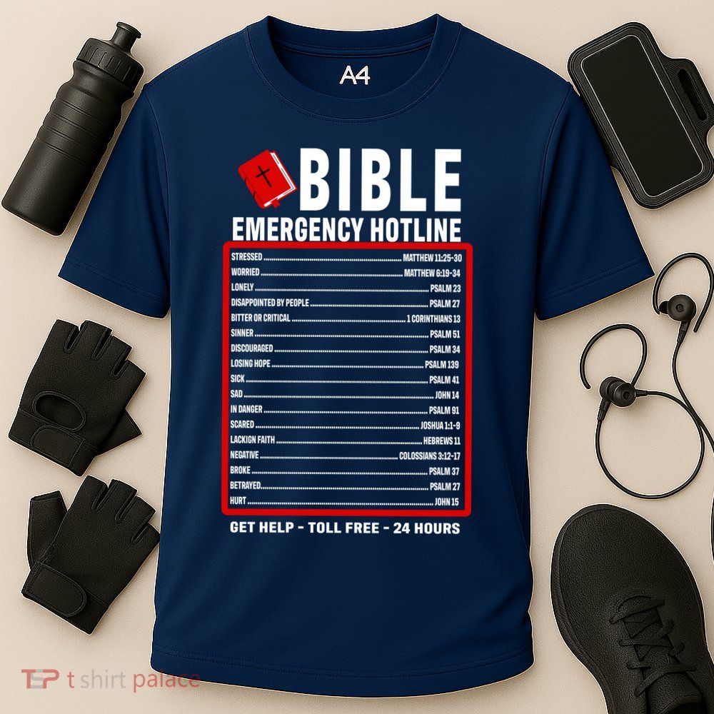 Bible Emergency Numbers Funny Christian Bible & Jesus Quotes Performance Shirt