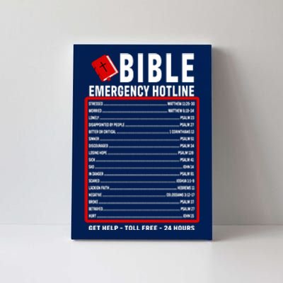 Bible Emergency Numbers Funny Christian Bible & Jesus Quotes Canvas